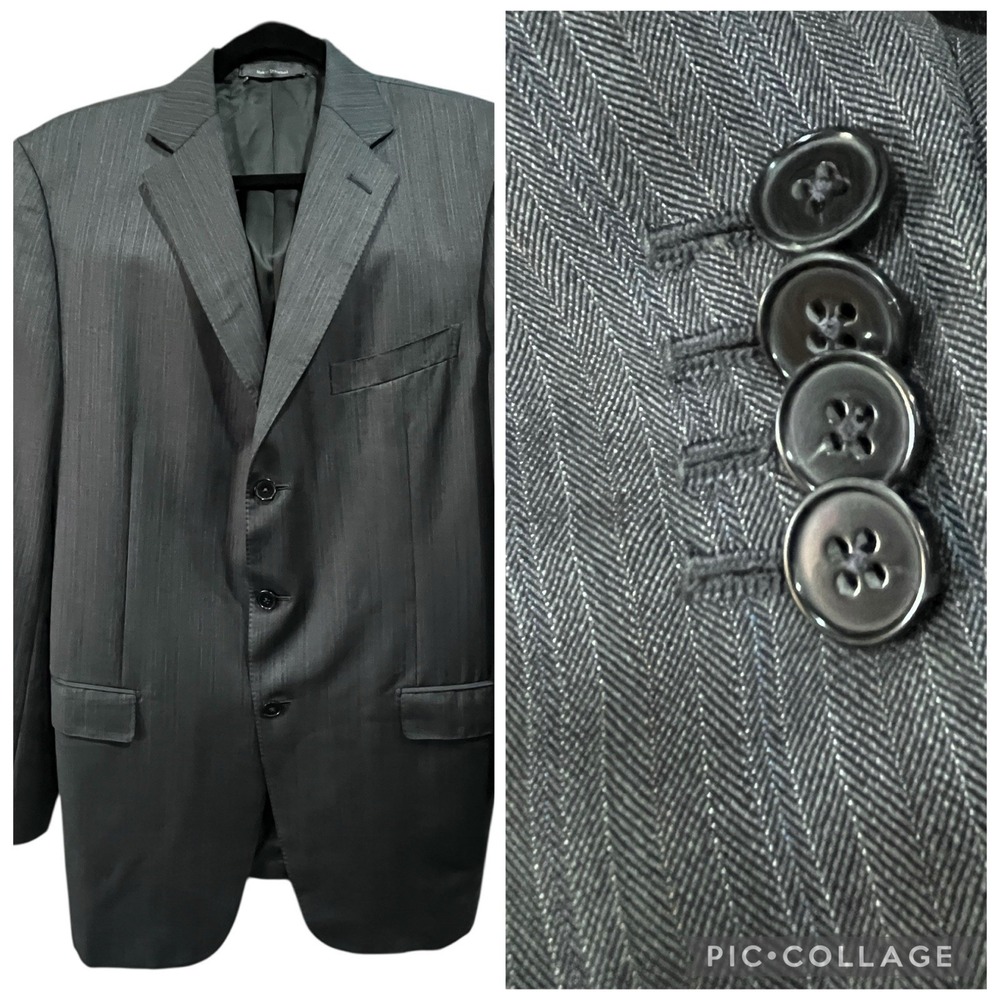 Ermenegildo Zegna Sz 54L Mens Transeasonal Blazer Wool Mohair Silk Blend